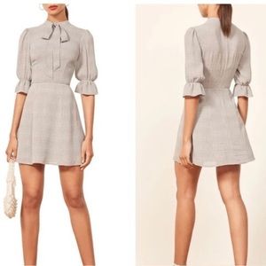 Reformation plaid tie neck dress *cassie aberdeen*